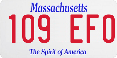 MA license plate 109EF0