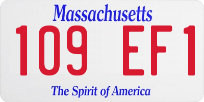 MA license plate 109EF1