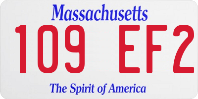 MA license plate 109EF2