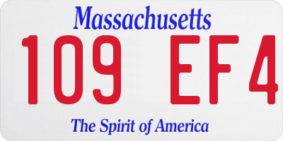 MA license plate 109EF4