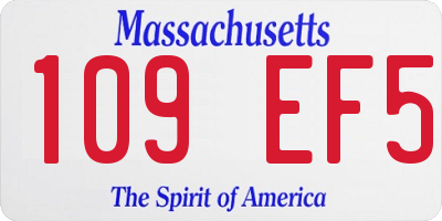 MA license plate 109EF5
