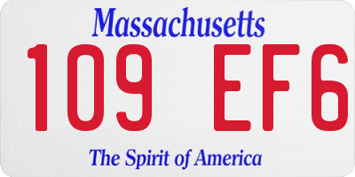 MA license plate 109EF6