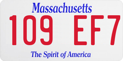 MA license plate 109EF7