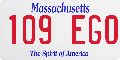 MA license plate 109EG0