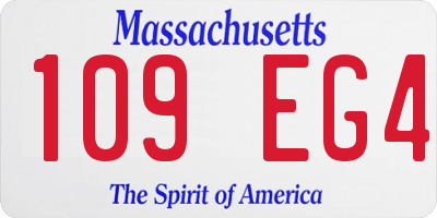 MA license plate 109EG4