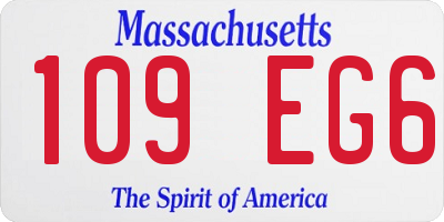 MA license plate 109EG6