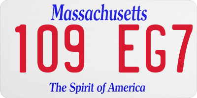 MA license plate 109EG7