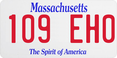 MA license plate 109EH0