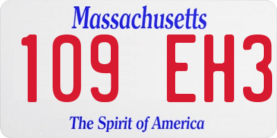 MA license plate 109EH3