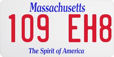 MA license plate 109EH8