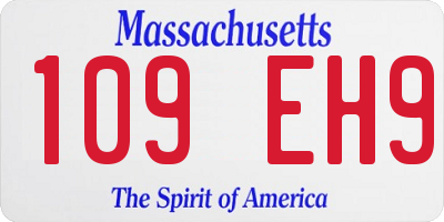 MA license plate 109EH9