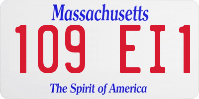 MA license plate 109EI1