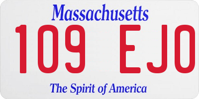 MA license plate 109EJ0