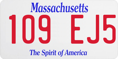 MA license plate 109EJ5