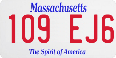 MA license plate 109EJ6