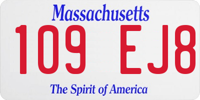 MA license plate 109EJ8