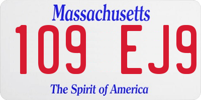 MA license plate 109EJ9