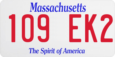 MA license plate 109EK2