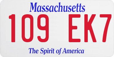 MA license plate 109EK7