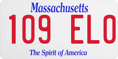 MA license plate 109EL0