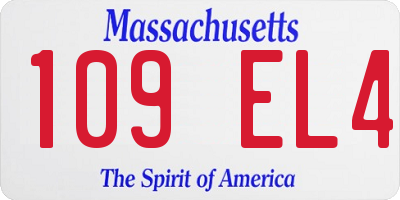 MA license plate 109EL4