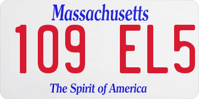 MA license plate 109EL5