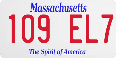 MA license plate 109EL7