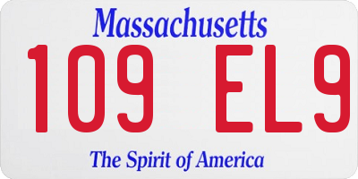 MA license plate 109EL9