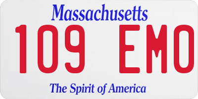 MA license plate 109EM0