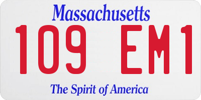 MA license plate 109EM1