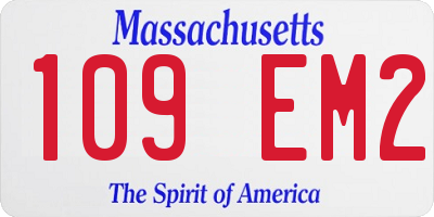 MA license plate 109EM2