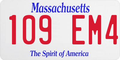 MA license plate 109EM4