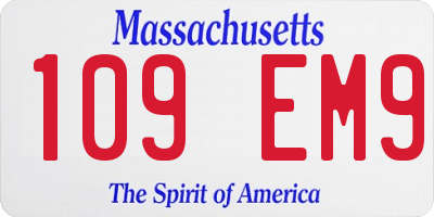 MA license plate 109EM9