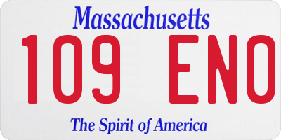 MA license plate 109EN0