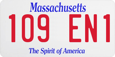 MA license plate 109EN1