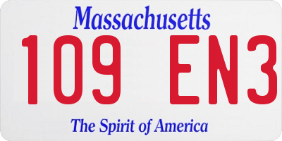 MA license plate 109EN3