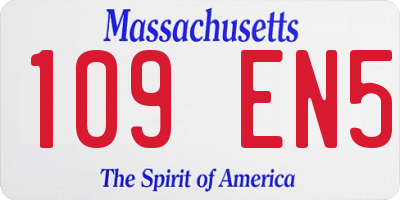 MA license plate 109EN5