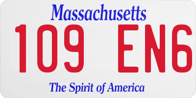 MA license plate 109EN6