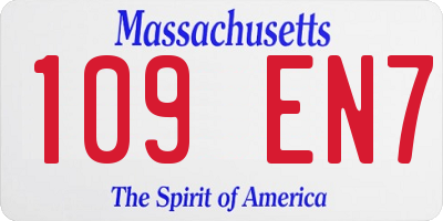 MA license plate 109EN7