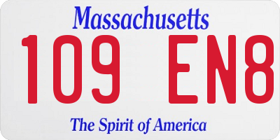 MA license plate 109EN8