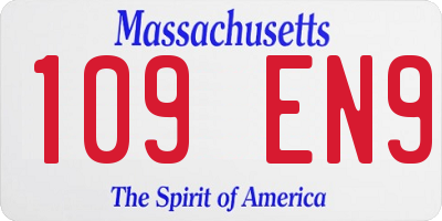 MA license plate 109EN9