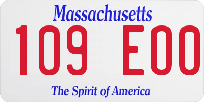MA license plate 109EO0