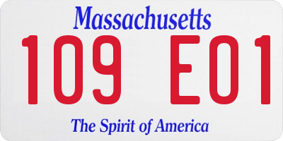 MA license plate 109EO1