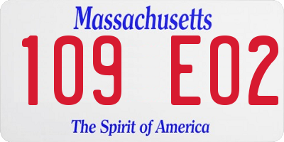 MA license plate 109EO2