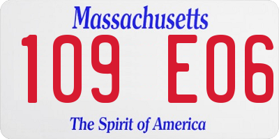 MA license plate 109EO6