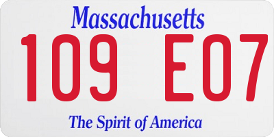 MA license plate 109EO7