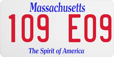 MA license plate 109EO9