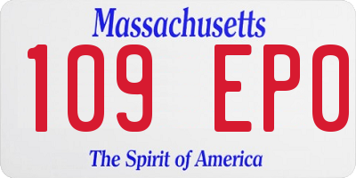 MA license plate 109EP0