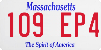 MA license plate 109EP4