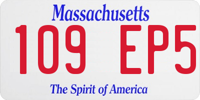 MA license plate 109EP5
